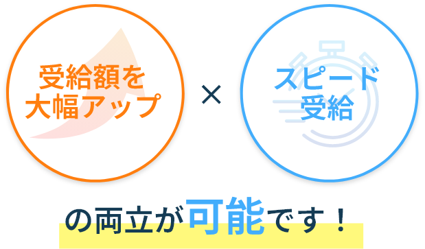受給額を大幅アップ×スピード需給の両立が可能です！